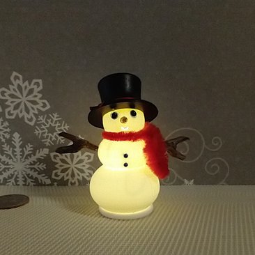 RESERVED 1:12 Dollhouse miniature light up snowman with removable hat Battery operated holiday decor
