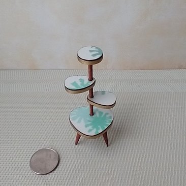 1:12 Dollhouse mid-century style plant stand Formica 4-tiered plant stand or display stand Plants n accessories NOT included