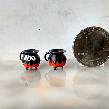 1:12 Dollhouse miniature cauldron mug or soup bowl Halloween mug REF White Boo PRICE is for ONE