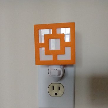 MCM Midcentury modern style breeze block night light REF Orange square + white