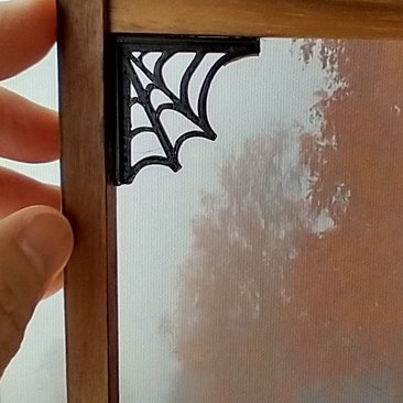 1:12 scale spider web corners Halloween corner spider web decors PRICE is for ONE PAIR