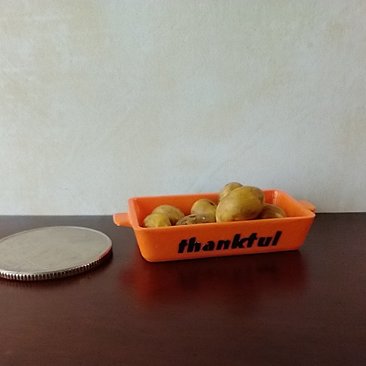 1:12 miniature faux stoneware baking dish Casserole baking dish for autumn or thanksgiving