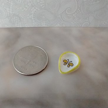 1:12 scale dollhouse miniature ladle rest spoon rest REF White w green rim