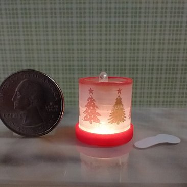 1:12 Dollhouse miniature fall candle sleeve or battery lighted candle holder REF Multi-colored trees