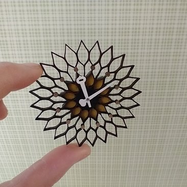 1:12 scale dollhouse mid-century modern sunflower wall clock made from solid walnut wood MCM sunburst clock Non-working clock Price is for EACH