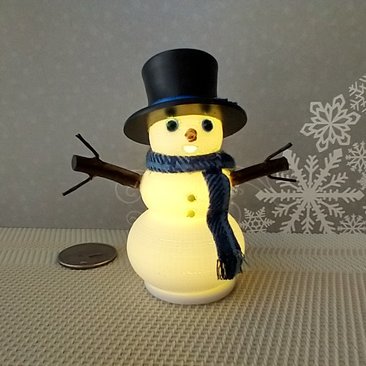 1:12 Dollhouse miniature light up snowman with removable hat Battery operated holiday decor REF Bluds plaid scarf