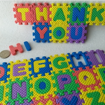 Miniature foam tiles floor mat with alphabets and numbers Play puzzle mat 36-piece miniature Multi-color interlocking foam mat Price is for EACH set