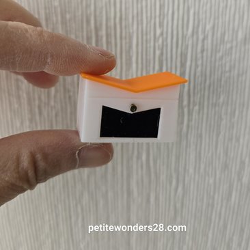 1:12 Dollhouse MCM themed mailbox with iconic butterfly roofline Personalized house number optional REF Orange roof