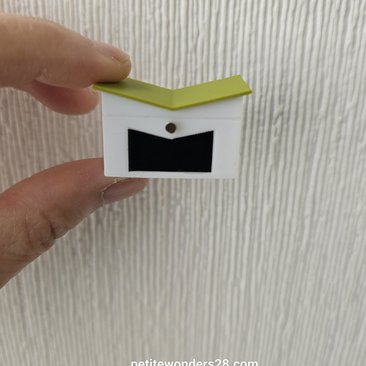 1:12 Dollhouse MCM themed mailbox with iconic butterfly roofline Personalized house number optional REF Green roof