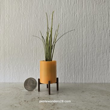 1:12 Dollhouse MCM style planter on stand Miniature modern planter REF 2