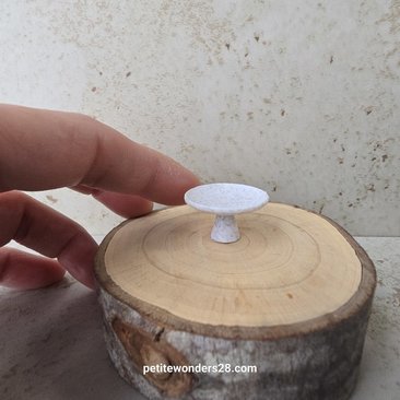 1:12 Dollhouse miniature pedestal bowl Fruit bowl in white marble finish