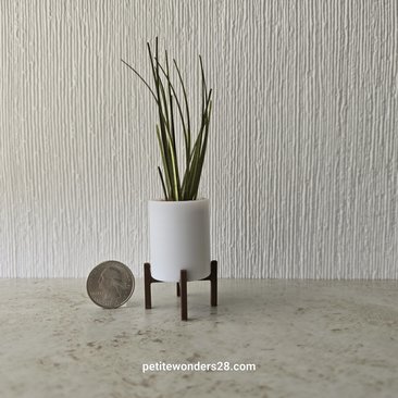1:12 Dollhouse MCM style planter on stand Miniature modern planter REF 3