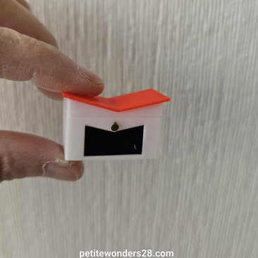 1:12 Dollhouse MCM themed mailbox with iconic butterfly roofline Personalized house number optional REF Red roof