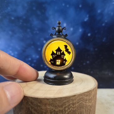 1:12 Dollhouse miniature battery operated Halloween themed lantern No external wires REF Haunted house
