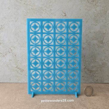1:12 Dollhouse MCM -styled room divider REF Turquoise