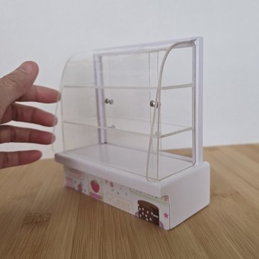 1:12 Dollhouse bakery display case with clear acrylic and sliding doors Baked goods NOT included