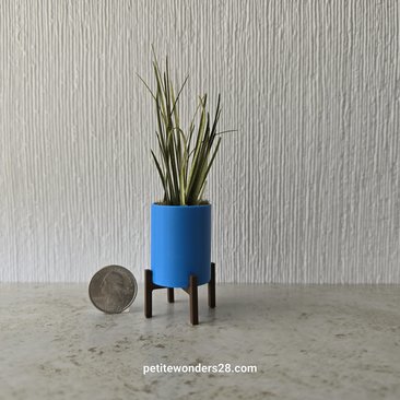 1:12 Dollhouse MCM style planter on stand Miniature modern planter REF 1