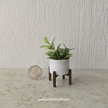 1:12 Dollhouse MCM style planter on stand Miniature modern planter REF 7