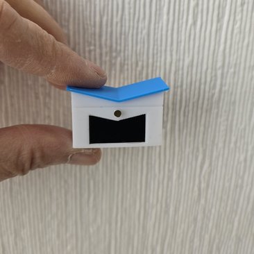 1:12 Dollhouse MCM themed mailbox with iconic butterfly roofline Personalized house number optional REF Blue roof